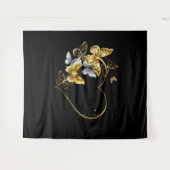 Tenture Coeur aux papillons d'or (Devant (Horizontal))