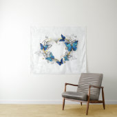 Tenture Coeur bijoux avec papillons Morpho (En situation (horizontale))
