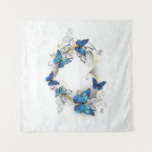 Tenture Coeur bijoux avec papillons Morpho (Devant (Horizontal))