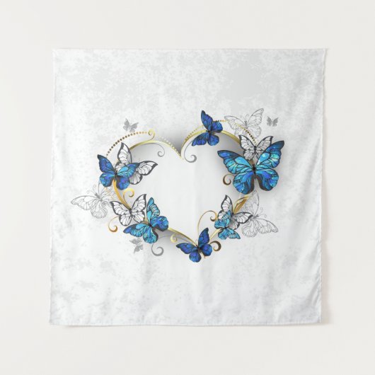 Tenture Coeur bijoux avec papillons Morpho (Devant)