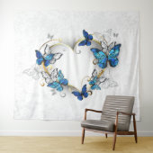 Tenture Coeur bijoux avec papillons Morpho (En situation (horizontale))