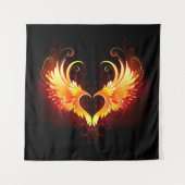 Tenture Coeur de feu ange avec ailes (Devant (Horizontal))
