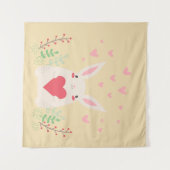 Tenture Coeur de lapin mignon valentine (Devant (Horizontal))