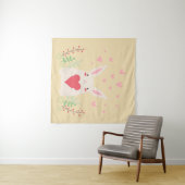 Tenture Coeur de lapin mignon valentine (En situation (horizontale))