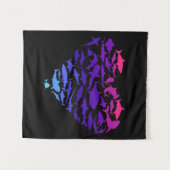 Tenture Coeur des requins Amateur de requins Vie marine co (Devant (Horizontal))