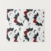 Tenture Coeur d'Halloween avec ailes de chauve-souris noir (Devant (Horizontal))