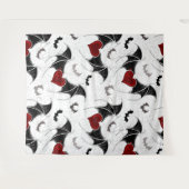 Tenture Coeur d'Halloween avec ailes de chauve-souris noir (Devant (Horizontal))