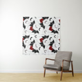 Tenture Coeur d'Halloween avec ailes de chauve-souris noir (En situation (horizontale))