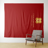 Tenture Coeur mariage chinois rouge double bonheur (En situation (horizontale))