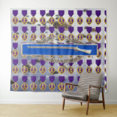 Tenture COEUR POURPRE et INSIGNE D'INFANTERIE DE COMBAT (En situation (horizontale))