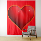 Tenture Coeur rouge 3-D brillant (En situation)