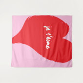 Tenture Coeur rouge avec je t’aime-text sur arrière - plan (Devant (Horizontal))
