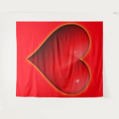 Tenture Cœur Rouge Brillant 3D (Devant (Horizontal))