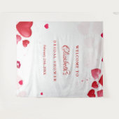 Tenture Cœur rouge rose &amp; Saint-Valentin Bienvenue à l (Devant (Horizontal))