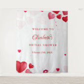 Tenture Cœur rouge rose &amp; Saint-Valentin Bienvenue à l (Devant)