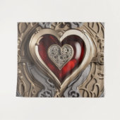 Tenture Coeur Steampunk - Amour mécanique complexe (Devant (Horizontal))