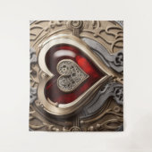Tenture Coeur Steampunk - Amour mécanique complexe (Devant)
