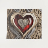 Tenture Coeur Steampunk - Amour mécanique complexe (Devant (Horizontal))