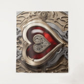 Tenture Coeur Steampunk - Amour mécanique complexe (Devant)