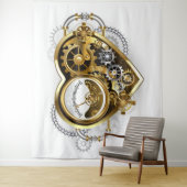 Tenture Cœur Steampunk avec un Manomètre (En situation)