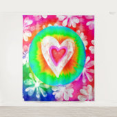 Tenture Cœur tie dye psychédélique (Devant)