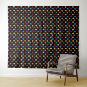 Tenture Cœurs Amour Colorés Motif Design Noir (En situation (horizontale))