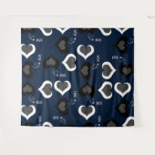Tenture Coeurs bleus Design motif (Devant (Horizontal))