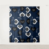 Tenture Coeurs bleus Design motif (Devant)