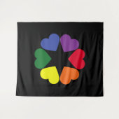 Tenture Coeurs de fierté LGBT (Devant (Horizontal))
