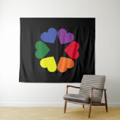 Tenture Coeurs de fierté LGBT (En situation (horizontale))