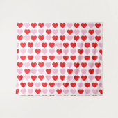 Tenture Cœurs de la Saint-Valentin rouges et roses (Devant (Horizontal))