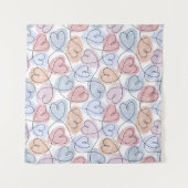 Tenture Cœurs doux : Ligne continue pour la Saint-Valentin (Devant (Horizontal))