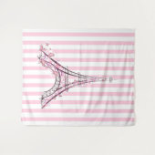 Tenture Cœurs roses et papillons Paris Tour Eiffel Filles (Devant (Horizontal))