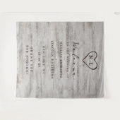 Tenture Cœurs sculptés de bienvenue pour mariage en boulea (Devant (Horizontal))