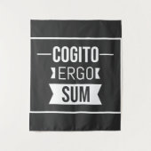 Tenture Cogito ergo sum - Latin phrase -noir (Devant)