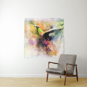 Tenture Colibri à l'aquarelle 