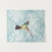 Tenture Colibri à l'Arrière - plan fleuri (Devant (Horizontal))