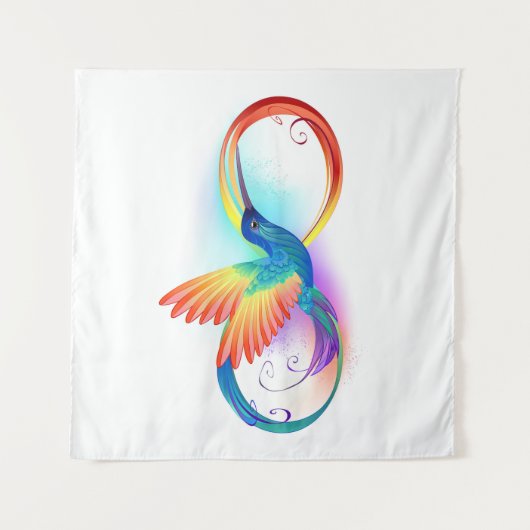 Tenture Colibri arc-en-ciel avec symbole Infinity (Devant)