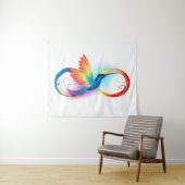 Tenture Colibri arc-en-ciel avec symbole Infinity (En situation (horizontale))