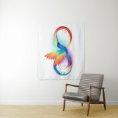 Tenture Colibri arc-en-ciel avec symbole Infinity (En situation)