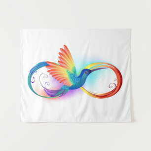 Tenture Colibri arc-en-ciel avec symbole Infinity