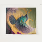 Tenture Colibri en vol Art Abstrait Oiseau sauvage (Devant (Horizontal))