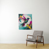 Tenture Colibri en vol : une Abstraite tropicale (En situation)