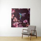 Tenture Colibri et orchidée, mode sans couture tropicale. (En situation)