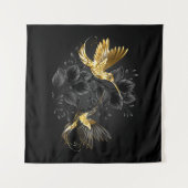 Tenture Colibri noir et or (Devant (Horizontal))