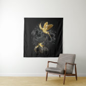 Tenture Colibri noir et or (En situation (horizontale))