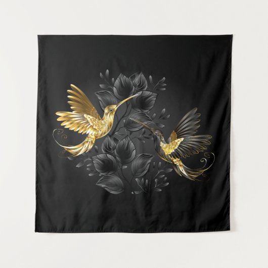 Tenture Colibri noir et or (Devant)