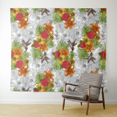 Tenture Colibris et bouquet tropical (En situation (horizontale))