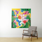 Tenture Colibris et cactus en fleurs (En situation)