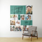 Tenture Collage de 10 photos personnalisé vert pour tout â (En situation)